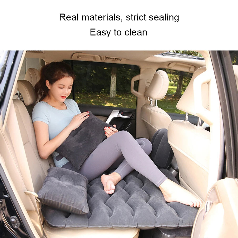 Universal Car Inflatable Travel Mattress for Back Seat – Multi-Functional Outdoor Camping Cushion, Sofa, and Pillow Set