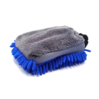 Double-Faced Waterproof Chenille Car Wash Mitt – Thick Microfiber Gloves for Auto Detailing, Waxing, and Cleaning