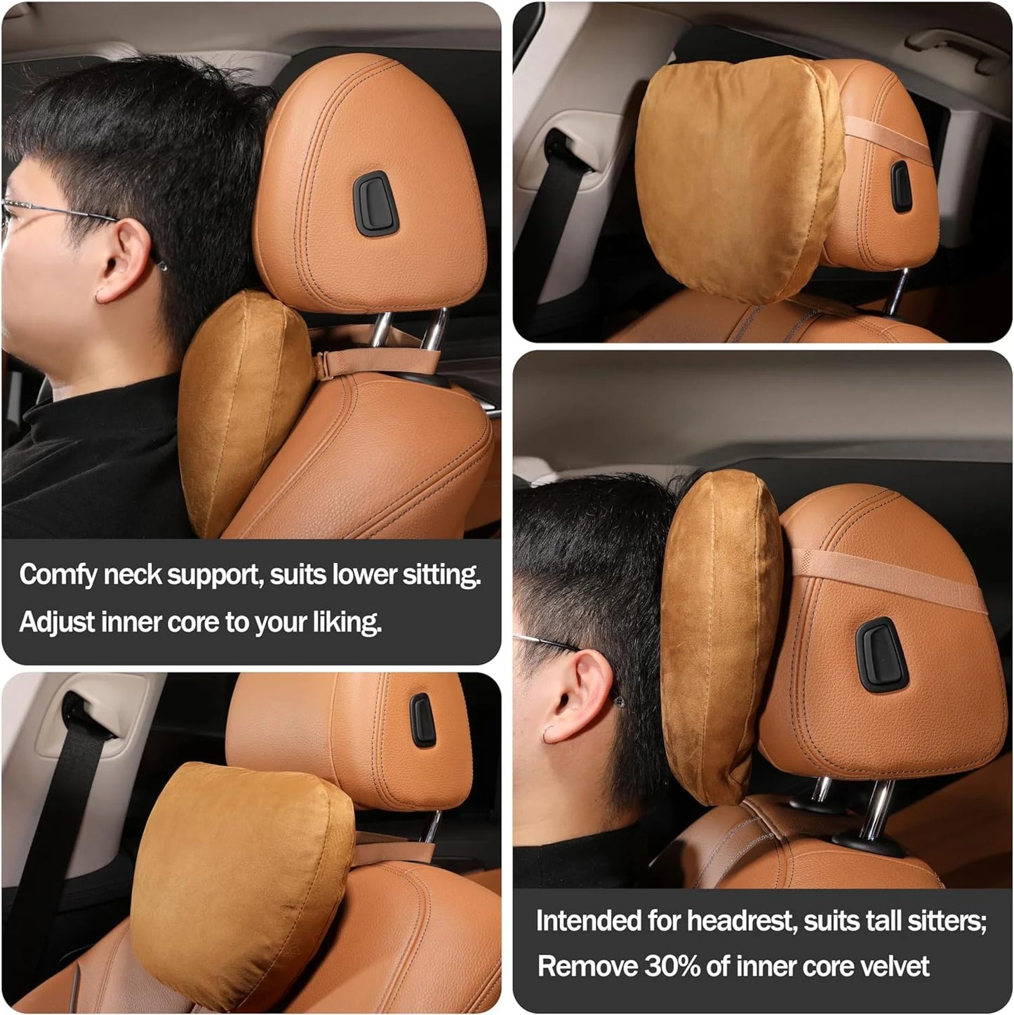 Memory Foam Car Headrest Neck Support Pillow – Soft, Adjustable, Universal Car Seat Cushion for Neck Pain Relief